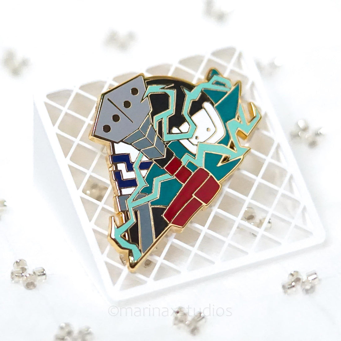 Green Lightning Enamel Pin