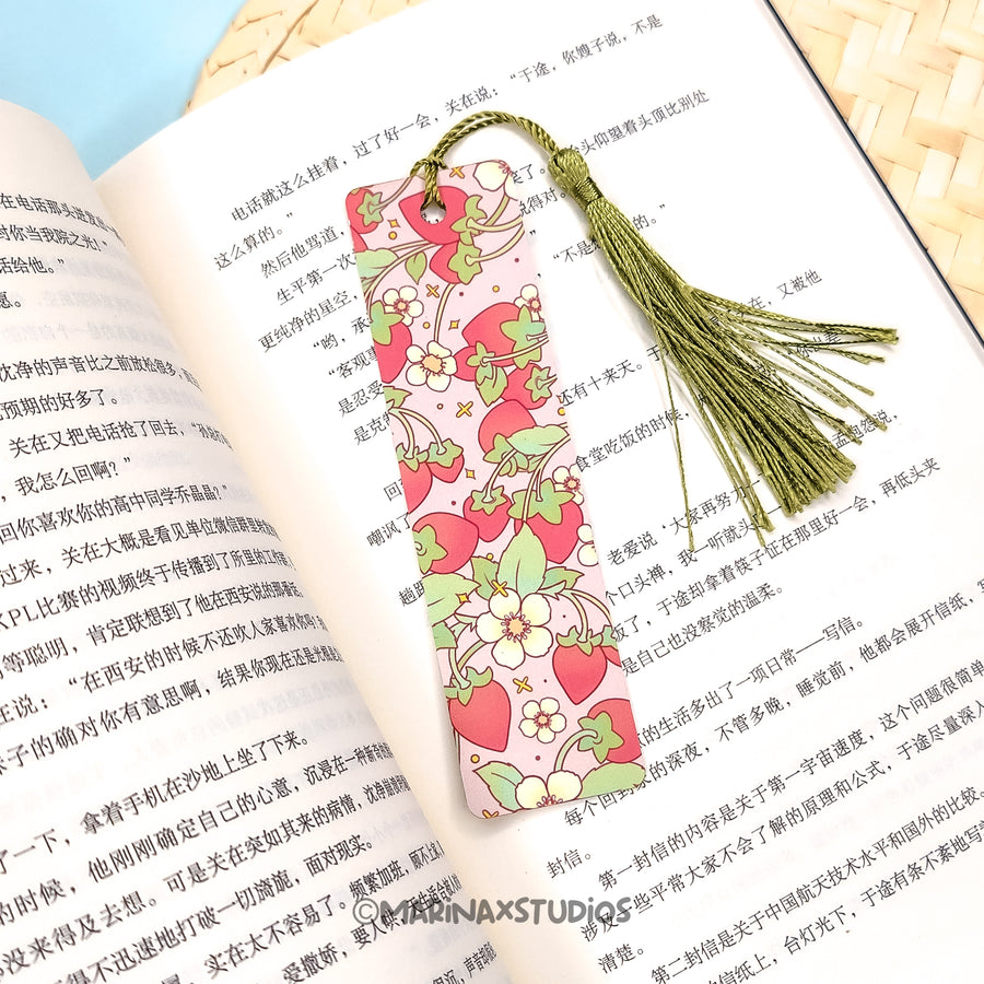 Strawberry Metal Bookmark