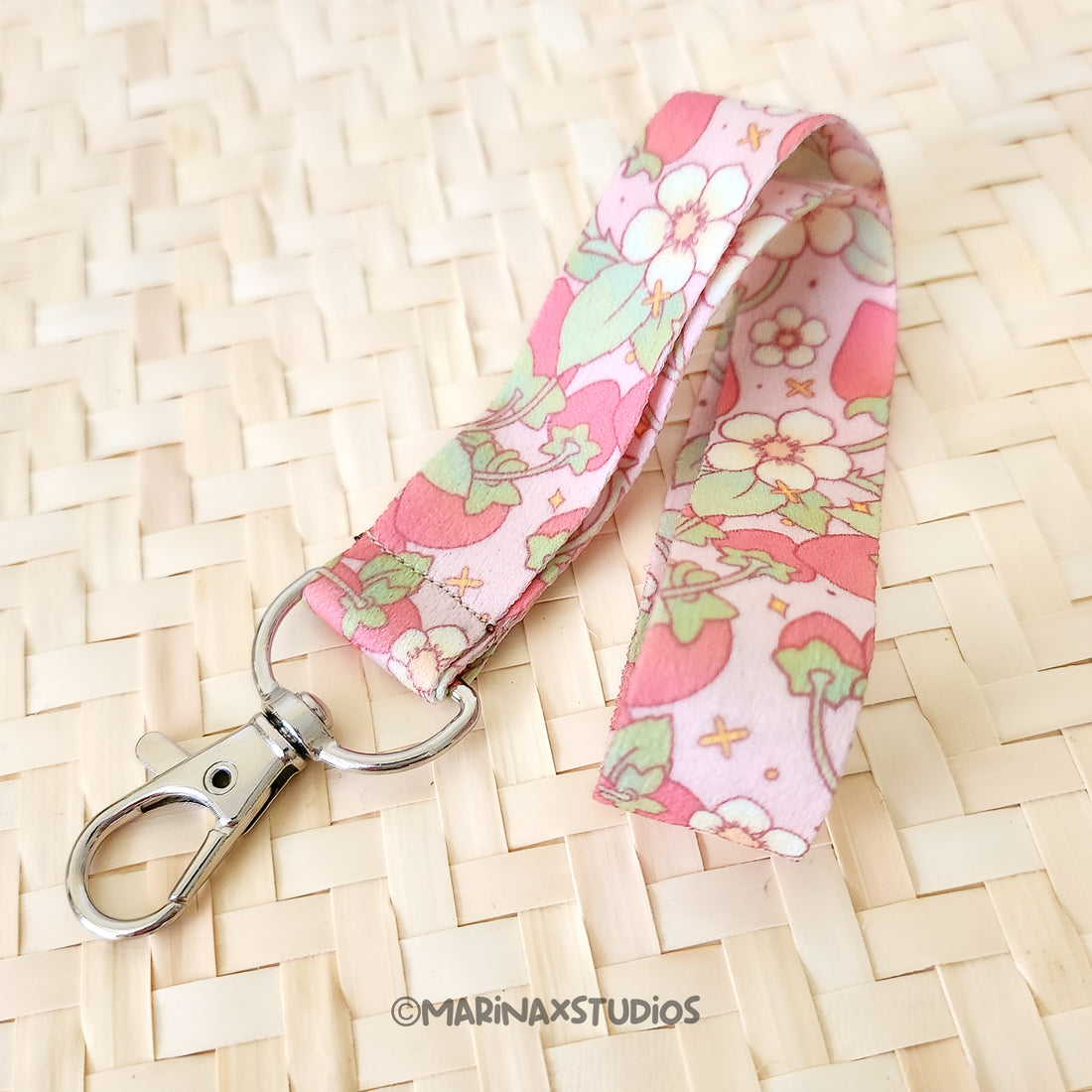 Strawberry Blossom Wrist Lanyard